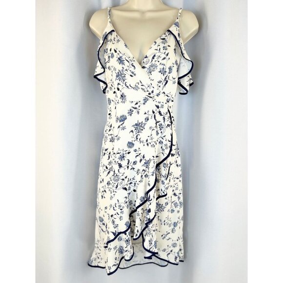 Greylin White Emma Ruffled Wrap Dress - Picture 4 of 14